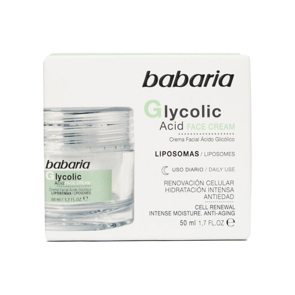 Crema Facial Babaria Acido Glicolico Liposomas Pote X 50Ml