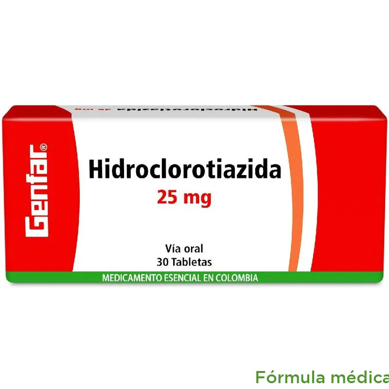 Hidroclorotiazida 25Mg Tabletas Caja X 30 Genfar