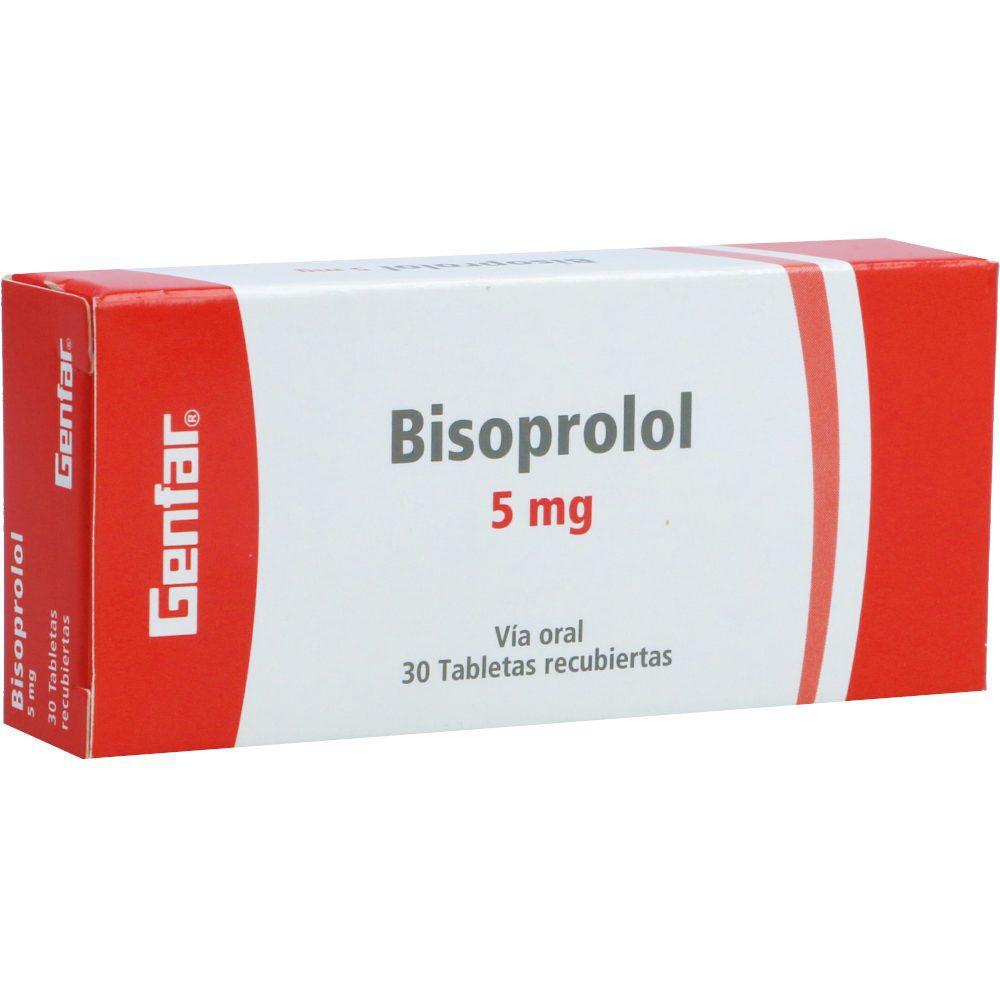 Bisoprolol 5Mg Caja X 30 Tabletas Recubiertas