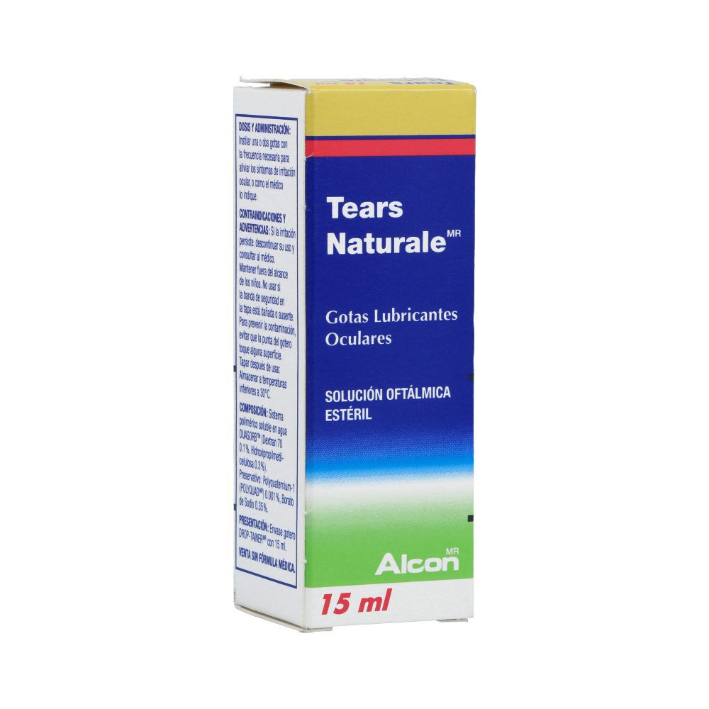 Tears Naturale Solución Oftálmica Estéril Gotas Lubricantes Oculares 0.1%+0.3% Frasco X 15 mL