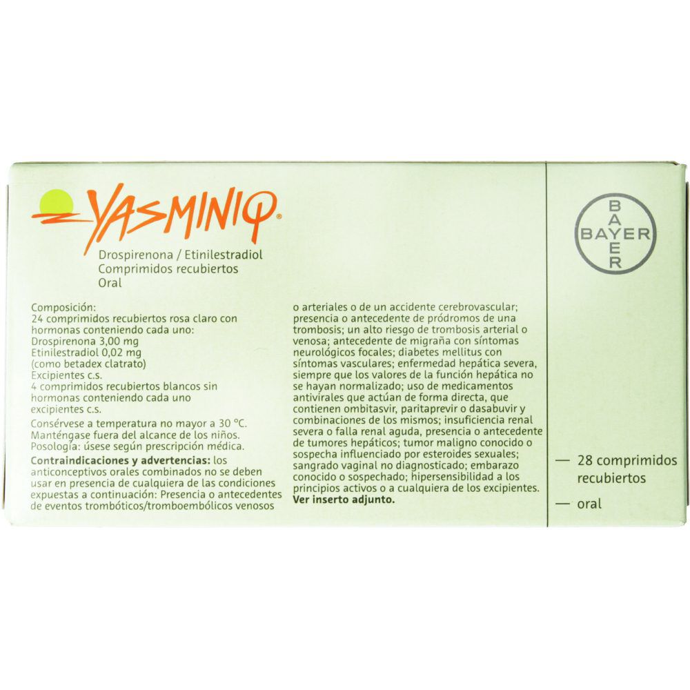 Yasminiq 3Mg+0.02Mg Caja X 28 Grageas