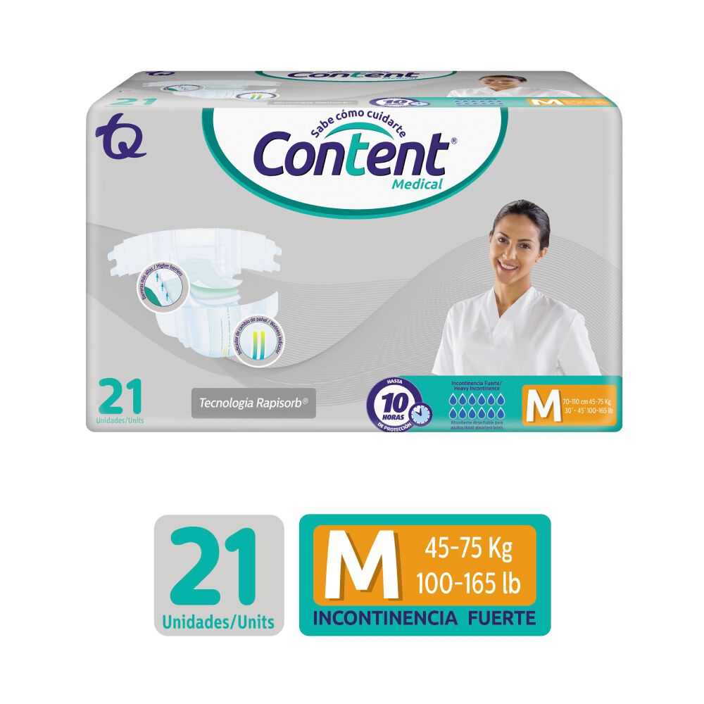 Pañal Content Medical Paquete Por 21 Talla M