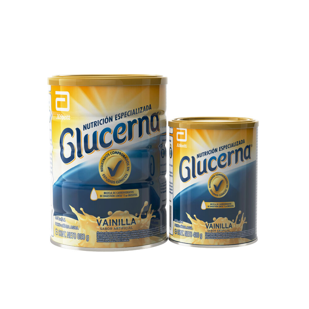 Promo Glucerna Descuento Paquete por 1 Tarro por 850Gr+ 1 Tarro por 400Gr Vainilla