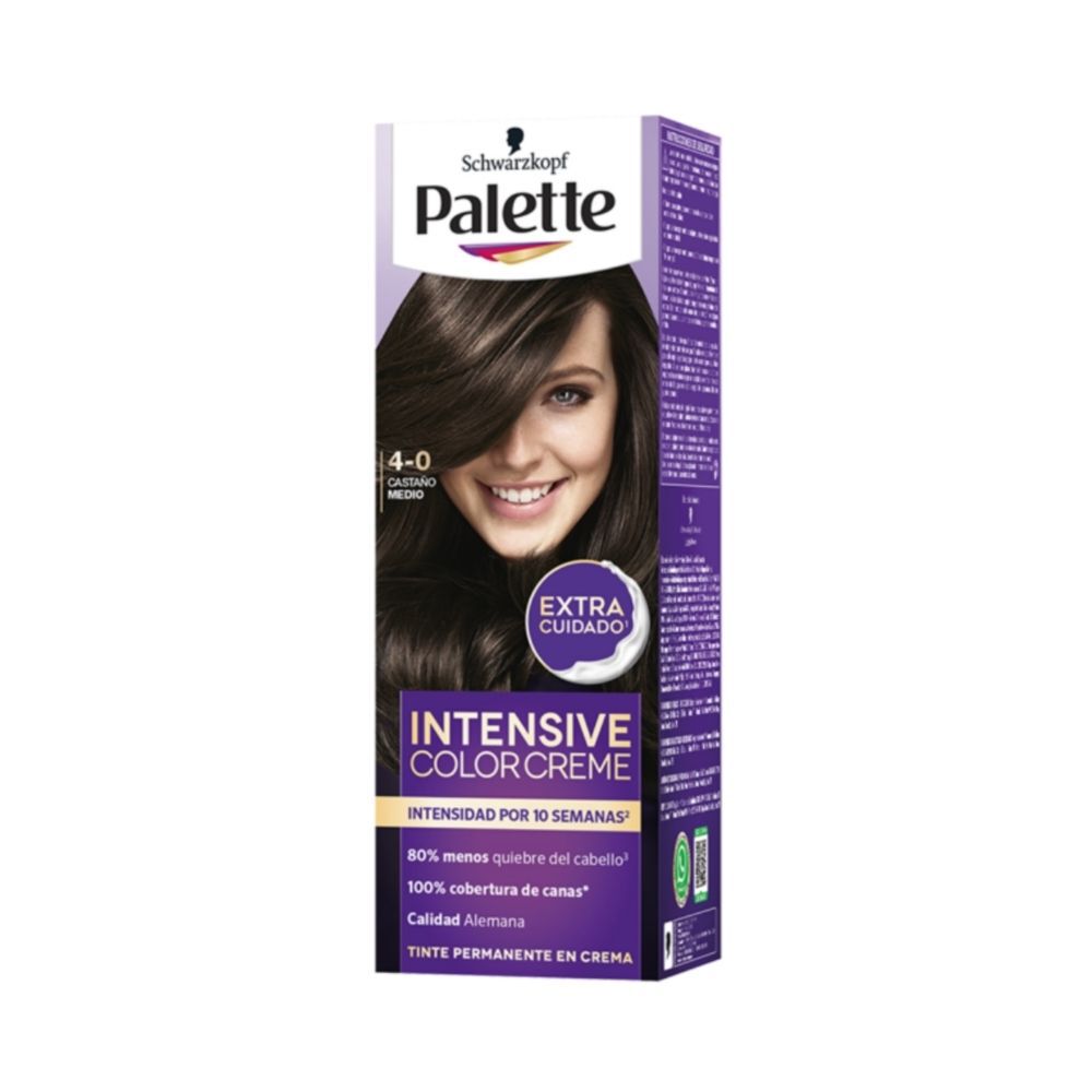 Tinte Palette Color Creme 4-0 Castaño Medio X 1 Tubo
