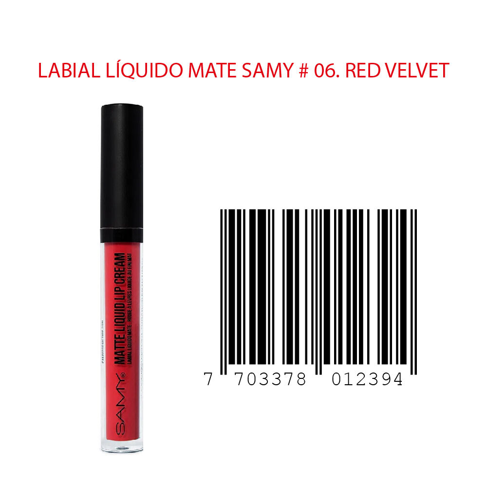 Labial-Liquido-Mate-Alta-Cobertura-Samy-Frasco-X-4Ml-06.-Red-Velvet-imagen-3