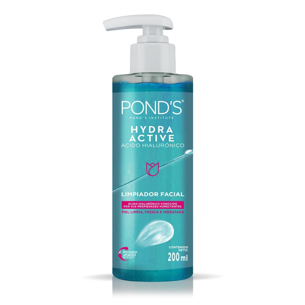 Limpiador Facial Ponds Hydra Active Acido Hialuronico Frasco 200Ml