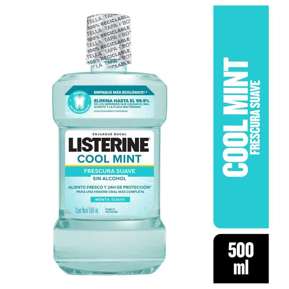 Enjuague Bucal Listerine Coolmint Frescura Suave sin Alcohol 500ml