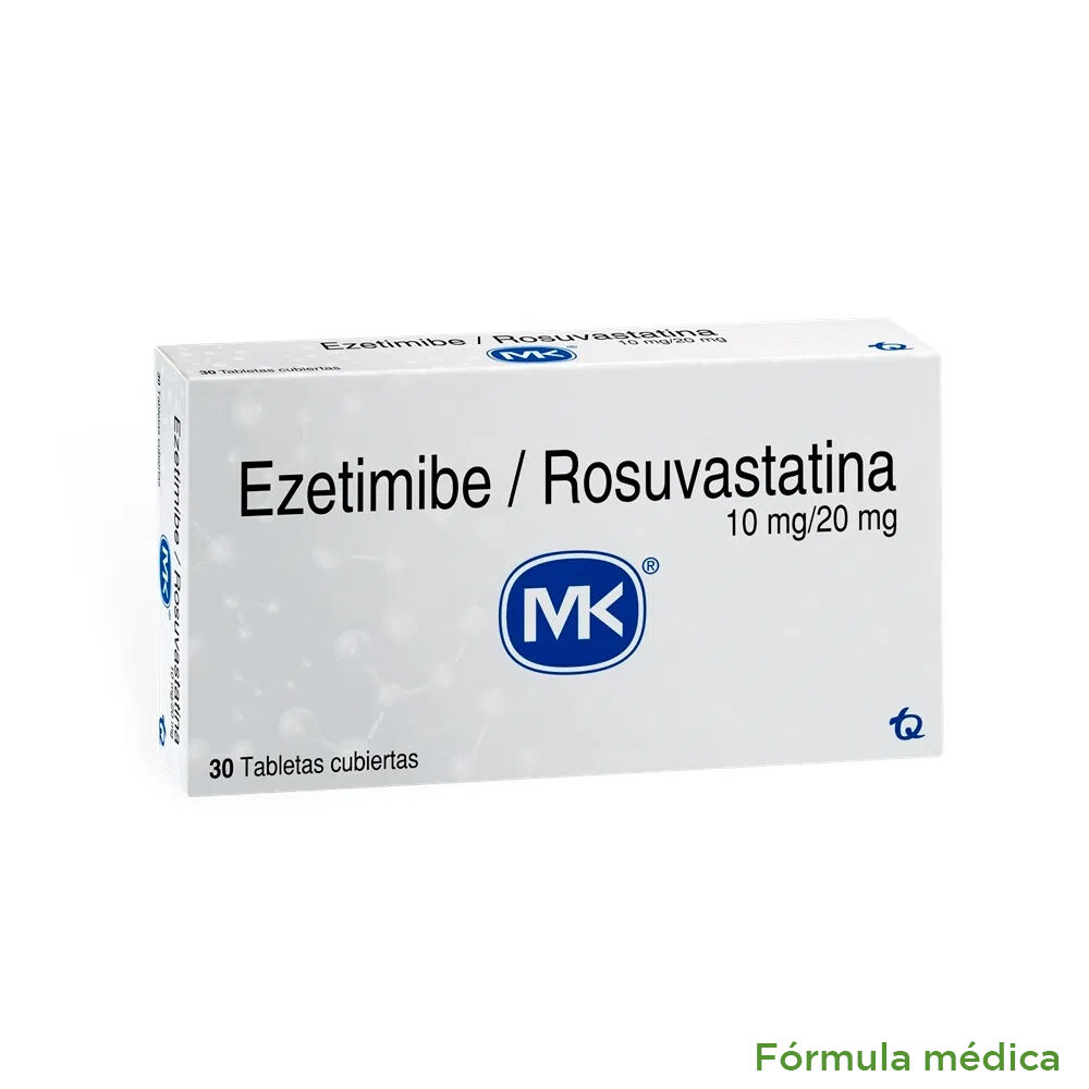 Ezetimibe/Rosuvastatina (10+20)Mg Tabletas Recubiertas Caja X 30 Mk