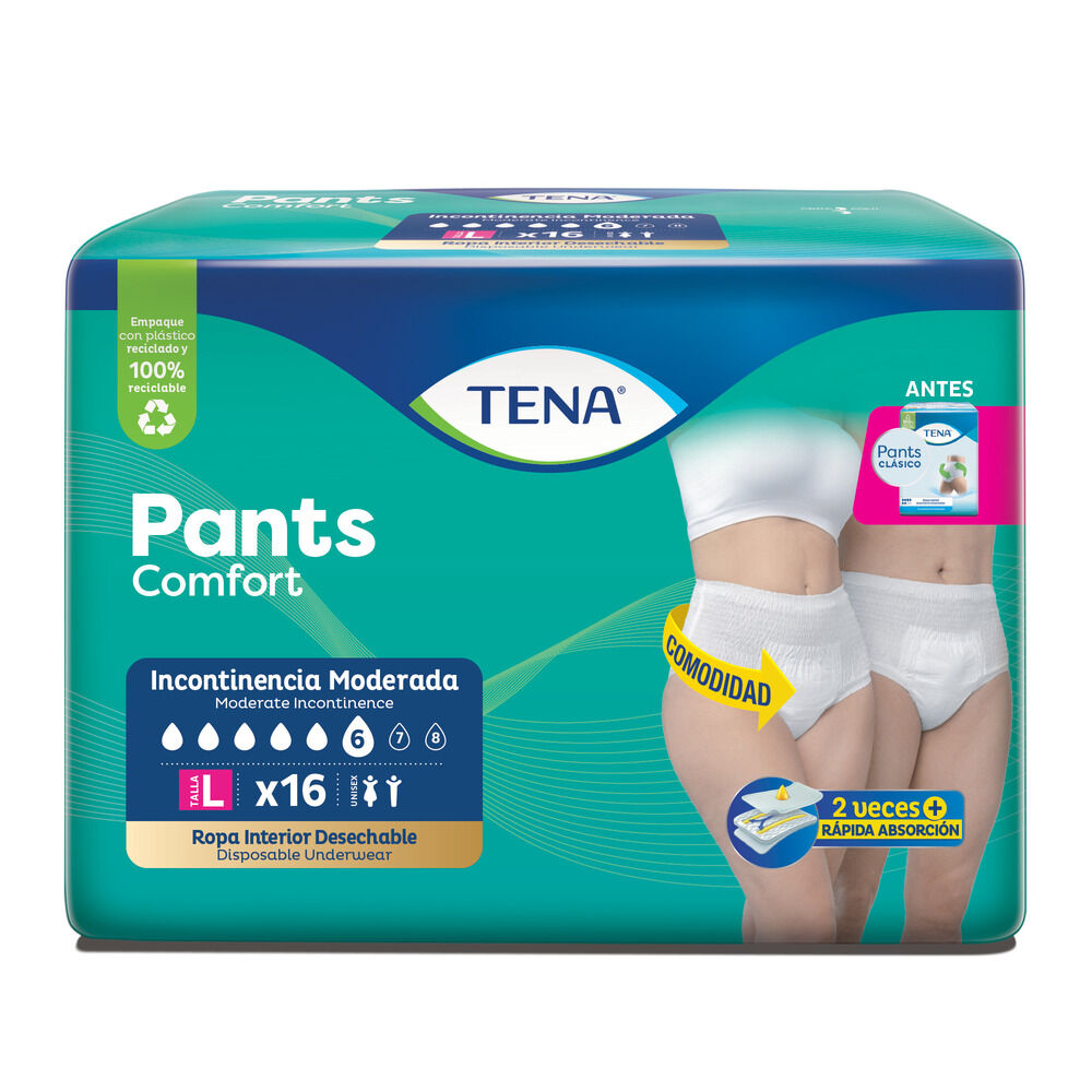 Pants Clasico Tena Unisex Largue Paquete X 16