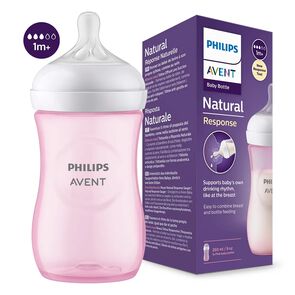 Tetero-Philips-Avent-Natural-Response-1M+-Frasco-por-9Onz-Rosa-imagen