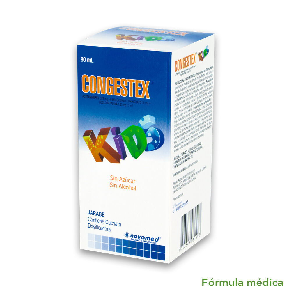 Congestex Kids (325+1.25+10)Mg/5Ml(6.5+0.025+ Jarabe Frasco X 90Ml