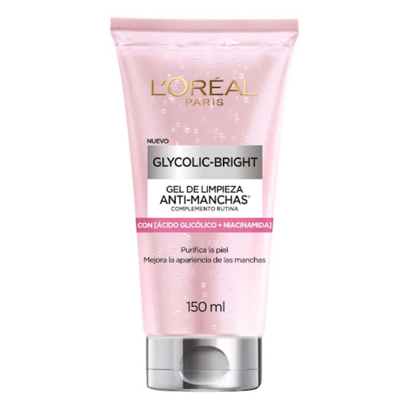 Gel Limpiador Facial L'Oréal Paris Glycolic Bright Antimanchas Ácido Glicólico Y Niacinamida 150 Ml
