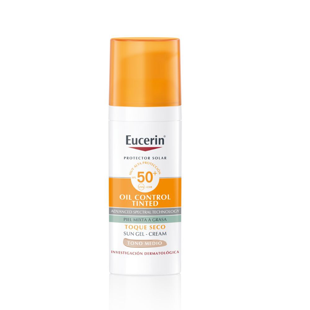 Protector-solar-Facial-Eucerin-Oil-Control-Tinted-Tono-Medio-FPS-+50-50-ml-imagen
