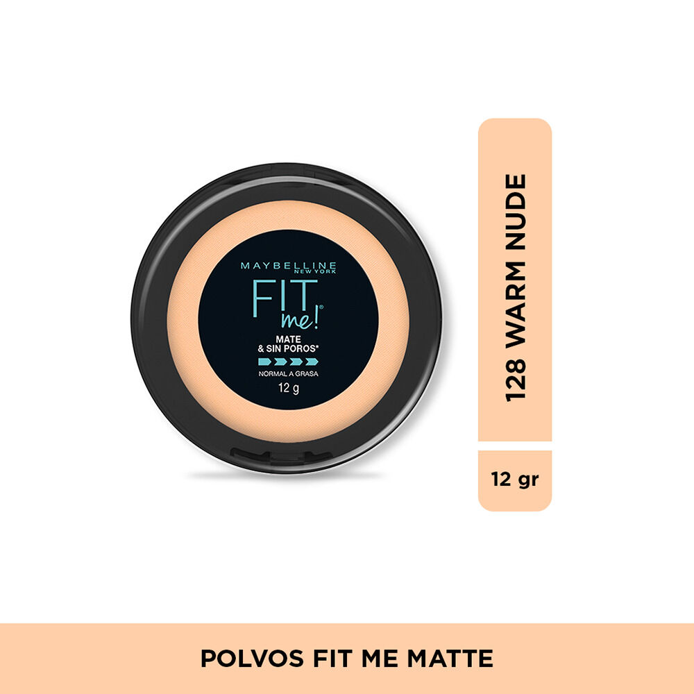 Polvo-Compacto-Maybelline-128-Fit-Me-Mate-Y-Sin-Poros-Lata-por-12Gr-Warm-Nude-imagen-1