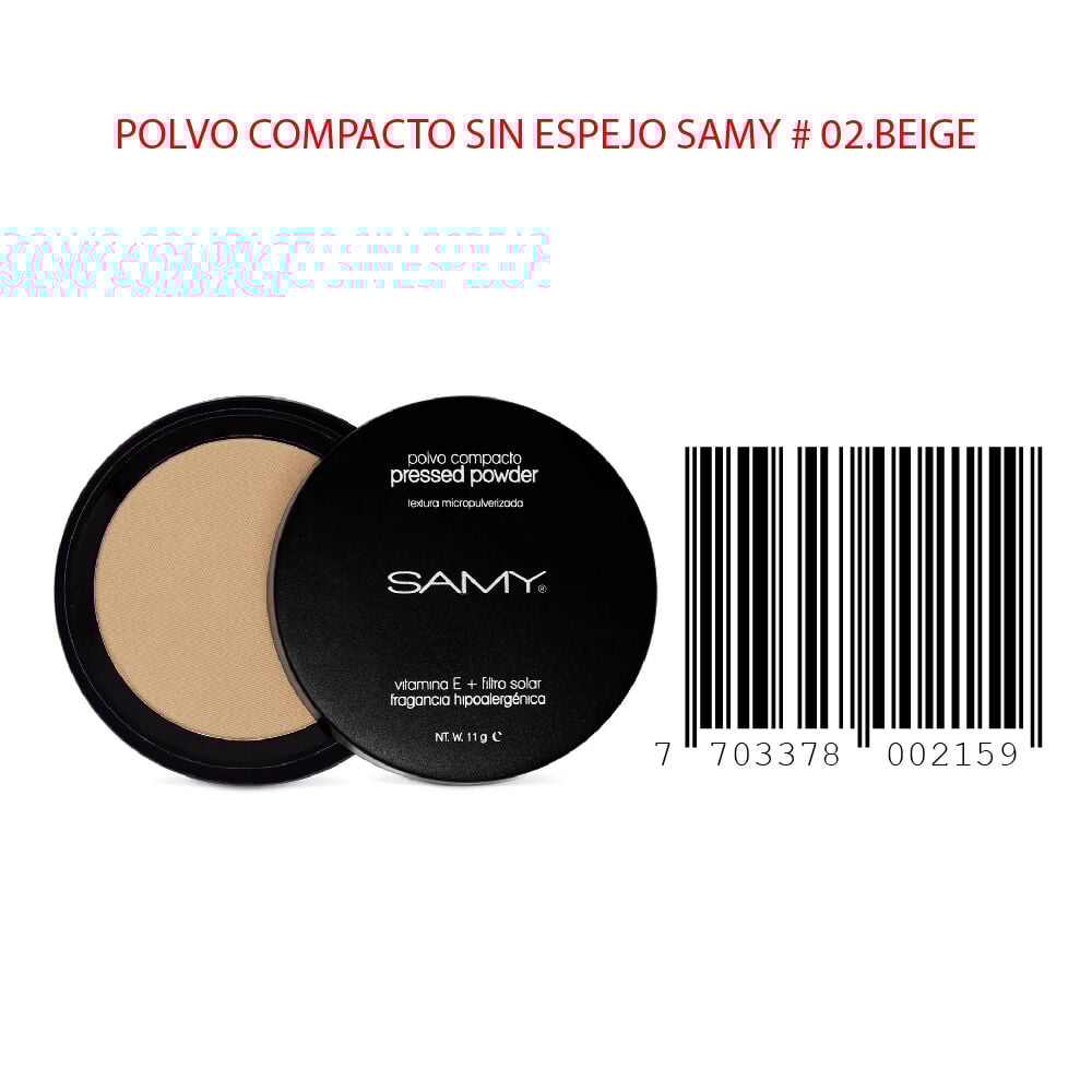 Polvo-Compacto-Sin-Espejo-Con-Vitamina-E-Y-Filtro-Solar-Fragancia-Hipoalergenica-Samy-Und-X-11Gr-N.-02-Beige-imagen-3