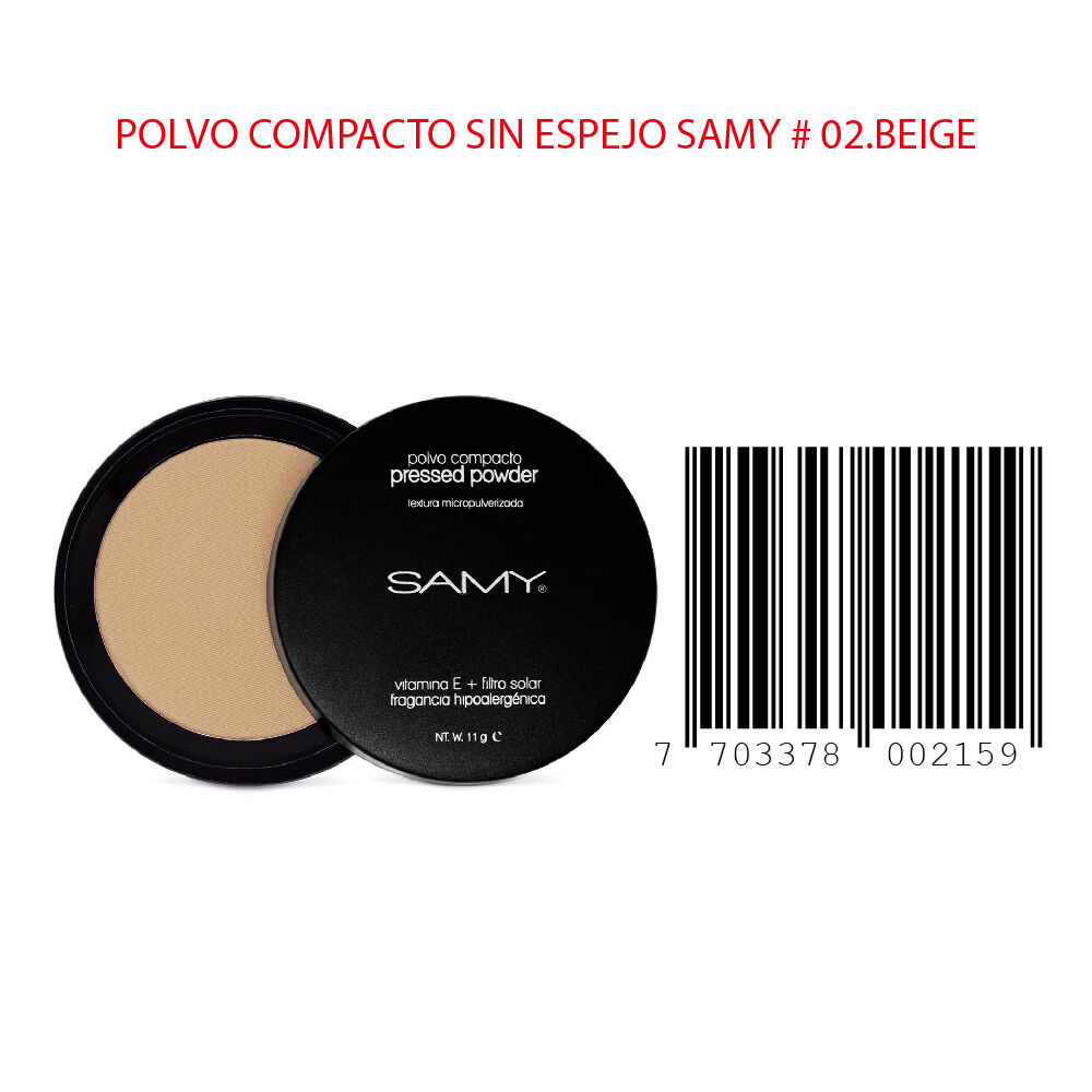 Polvo-Compacto-Sin-Espejo-Con-Vitamina-E-Y-Filtro-Solar-Fragancia-Hipoalergenica-Samy-Und-X-11Gr-N.-02-Beige-imagen-3