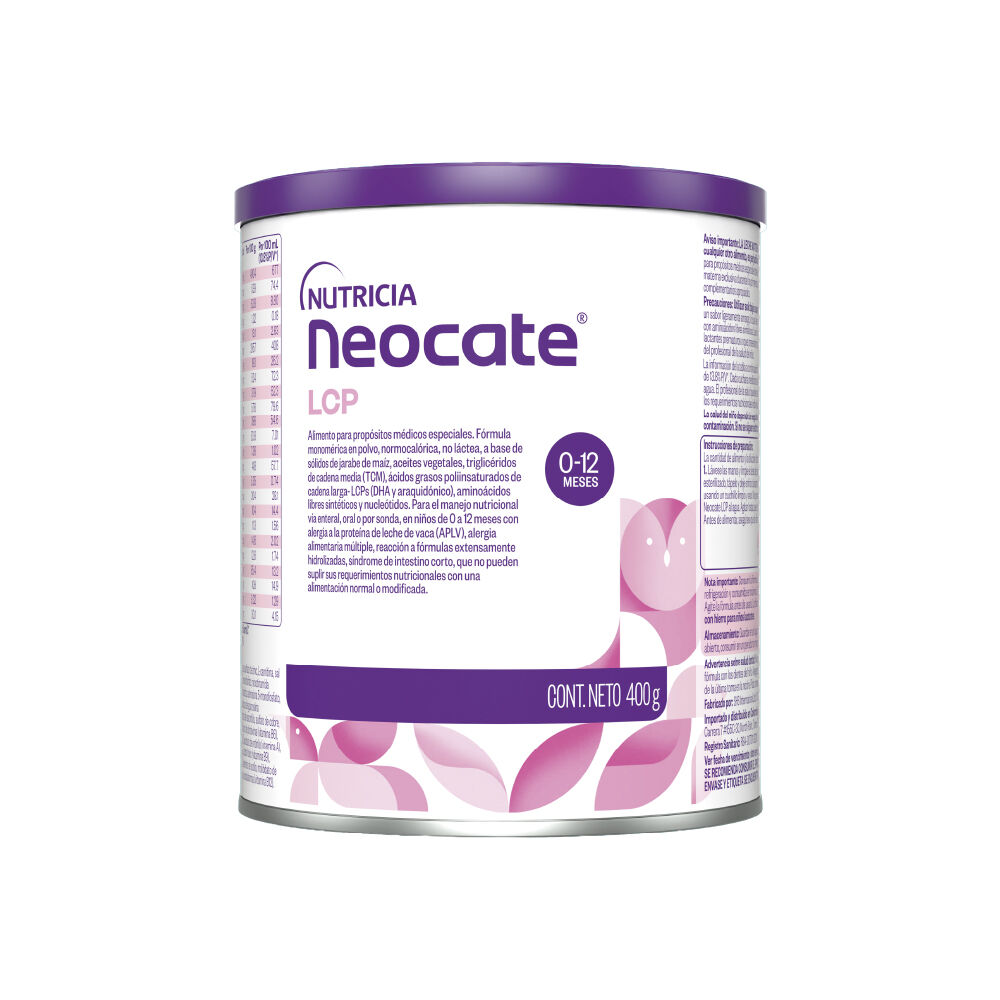 Formula No Lactea Monomerica Neocate Tarro X 400 G Lcp 0 - 12 Meses