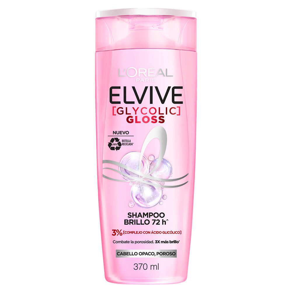 Shampoo-Loreal-Paris-Elvive-Glycolic-Gloss-3%-Brillo-72H-Frasco-X-370Ml-imagen-1