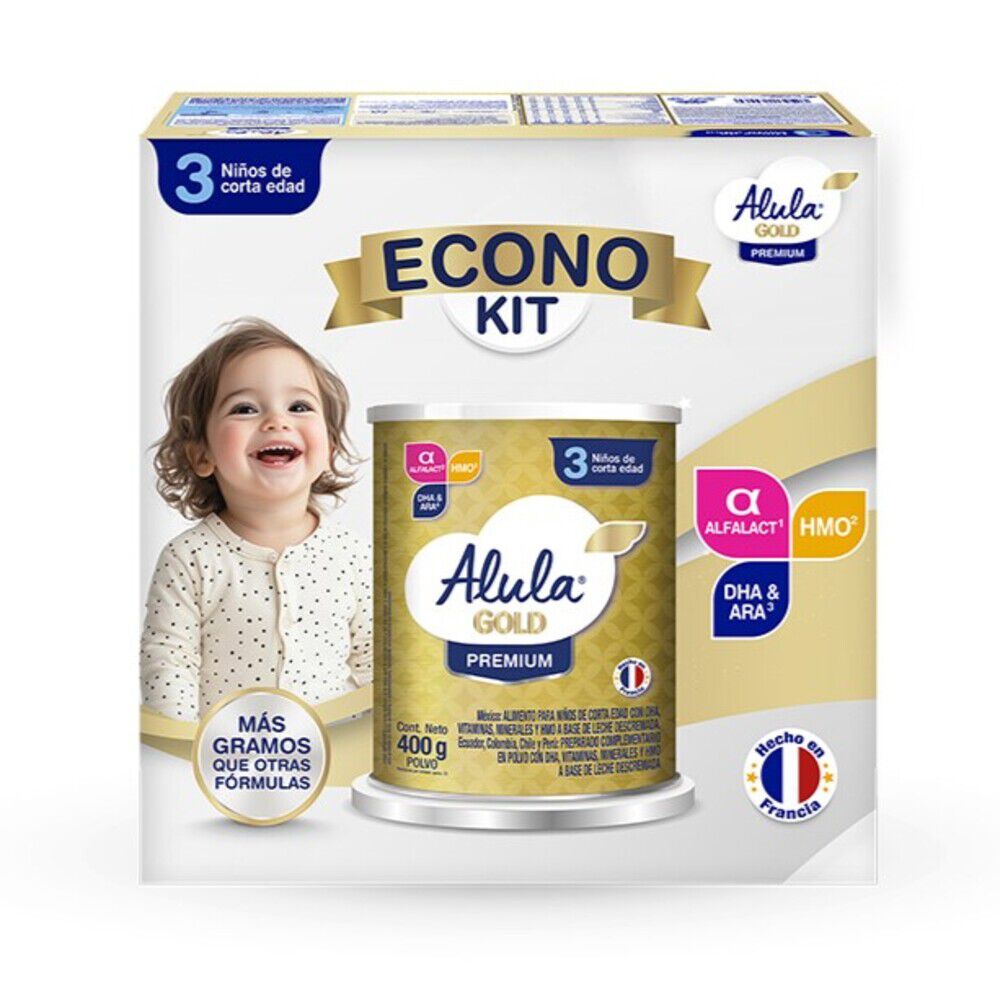 Alimento Lacteo Alula Gold 3 Kit 4 Latas X 400Gr (1600Gr)