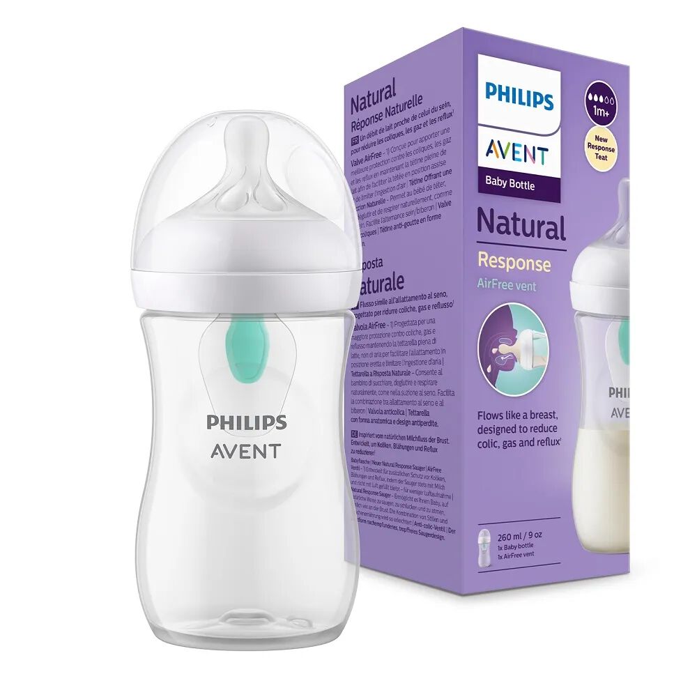 Tetero-Philips-Avent-Natural-Response-1M+-Frasco-por-9Oz-imagen