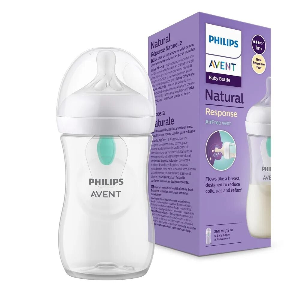 Tetero-Philips-Avent-Natural-Response-1M+-Frasco-por-9Oz-imagen