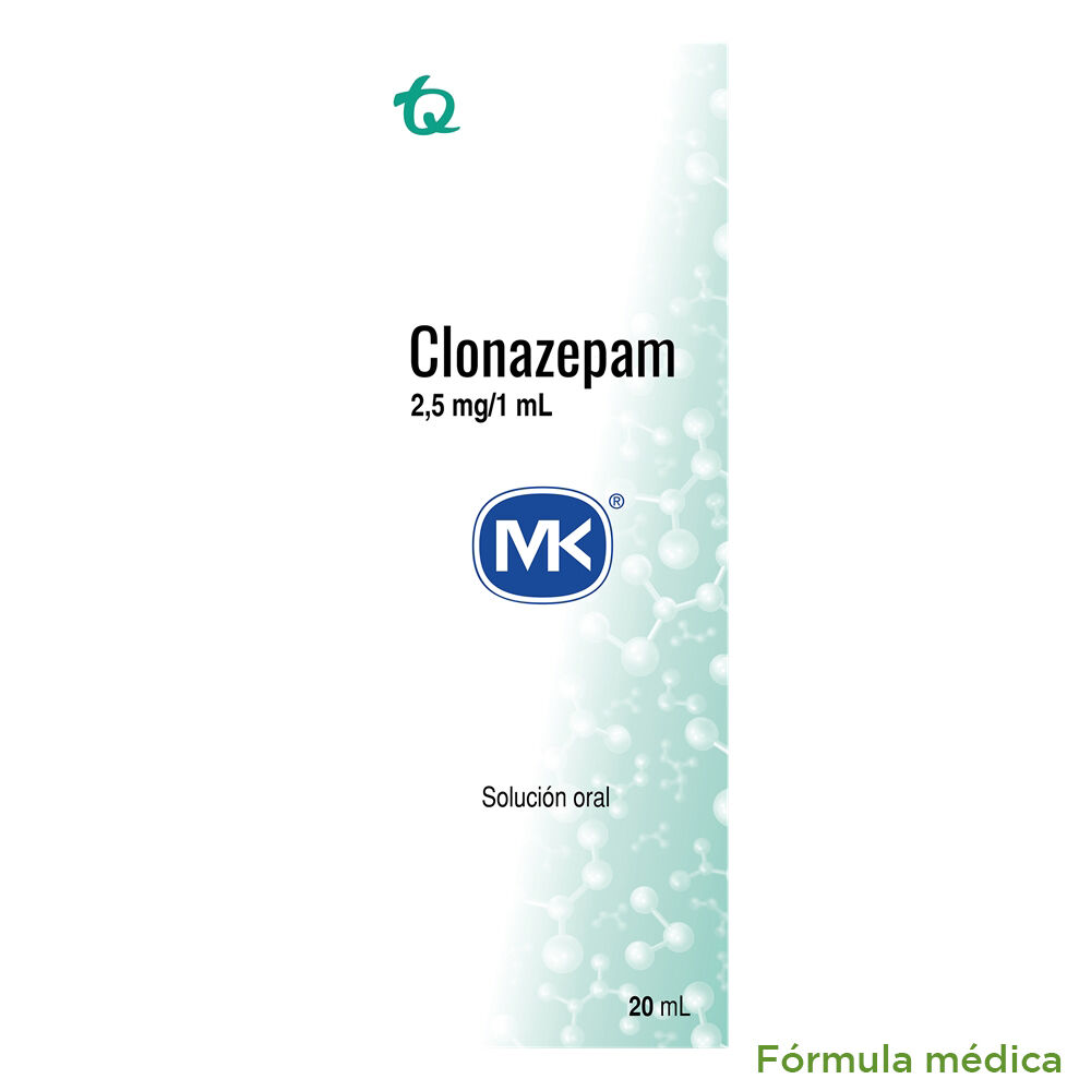 Clonazepam 2.5Mg/1Ml Solucion Oral Frasco X 20Ml Mk