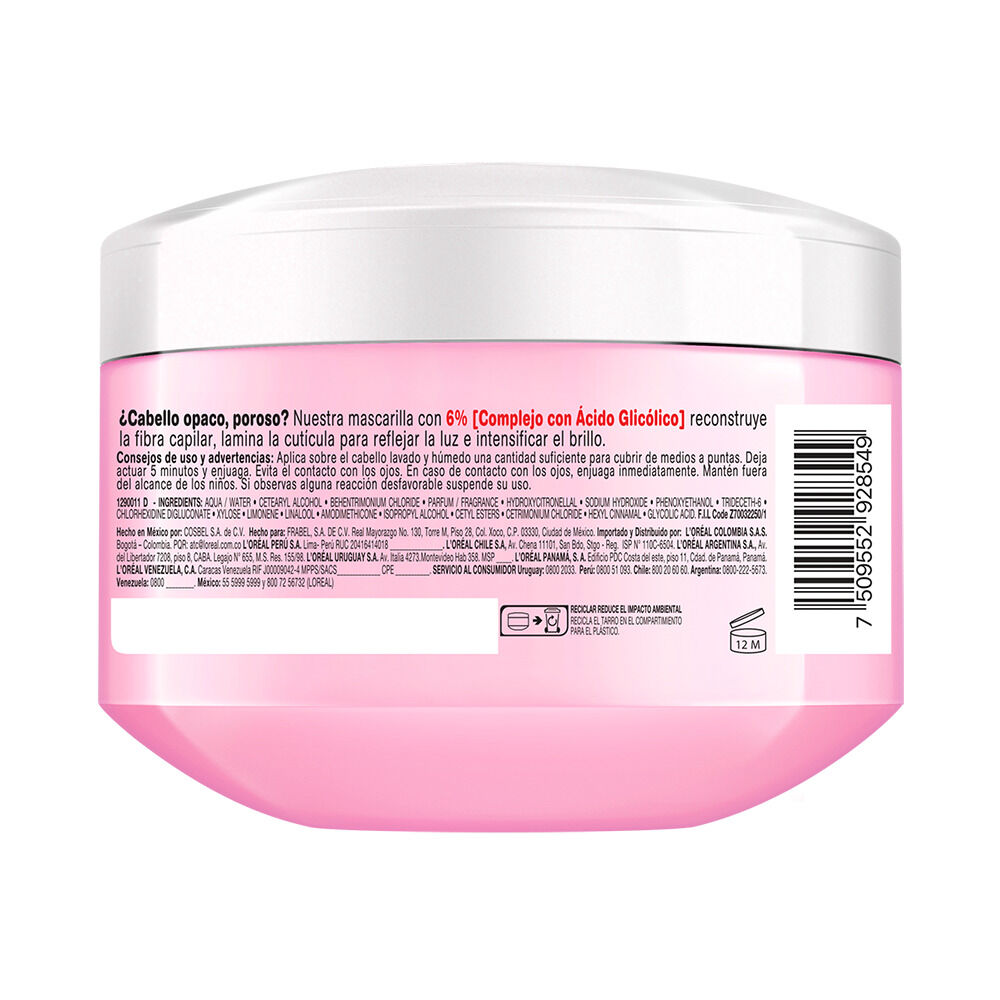 Mascarilla-Reconstructora-Loreal-Paris-Elvive-Glycolic-Gloss-6%-Pote-X-300Gr-imagen-2