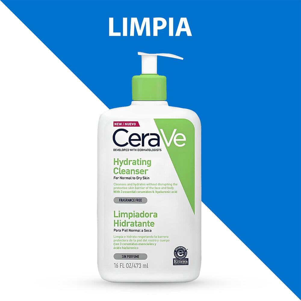 Cerave-Hydrating-Cleanser Limpiadora-Hidratante-Frasco-X-473Ml-Para-Piel-Normal-A-Seca-imagen-3