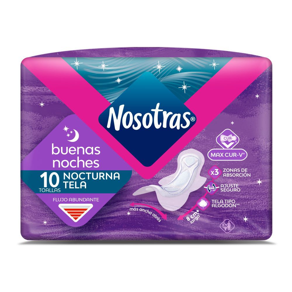 Toallas Higienicas Nocturna Tela Max Cur V Paquete X 10 Und