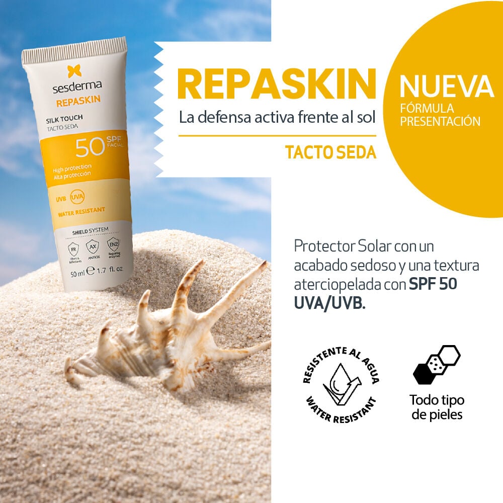 Fotoprotector-Sesderma-Repaskin-Tacto-Seda-Spf-50-Tubo-50Ml-imagen-2
