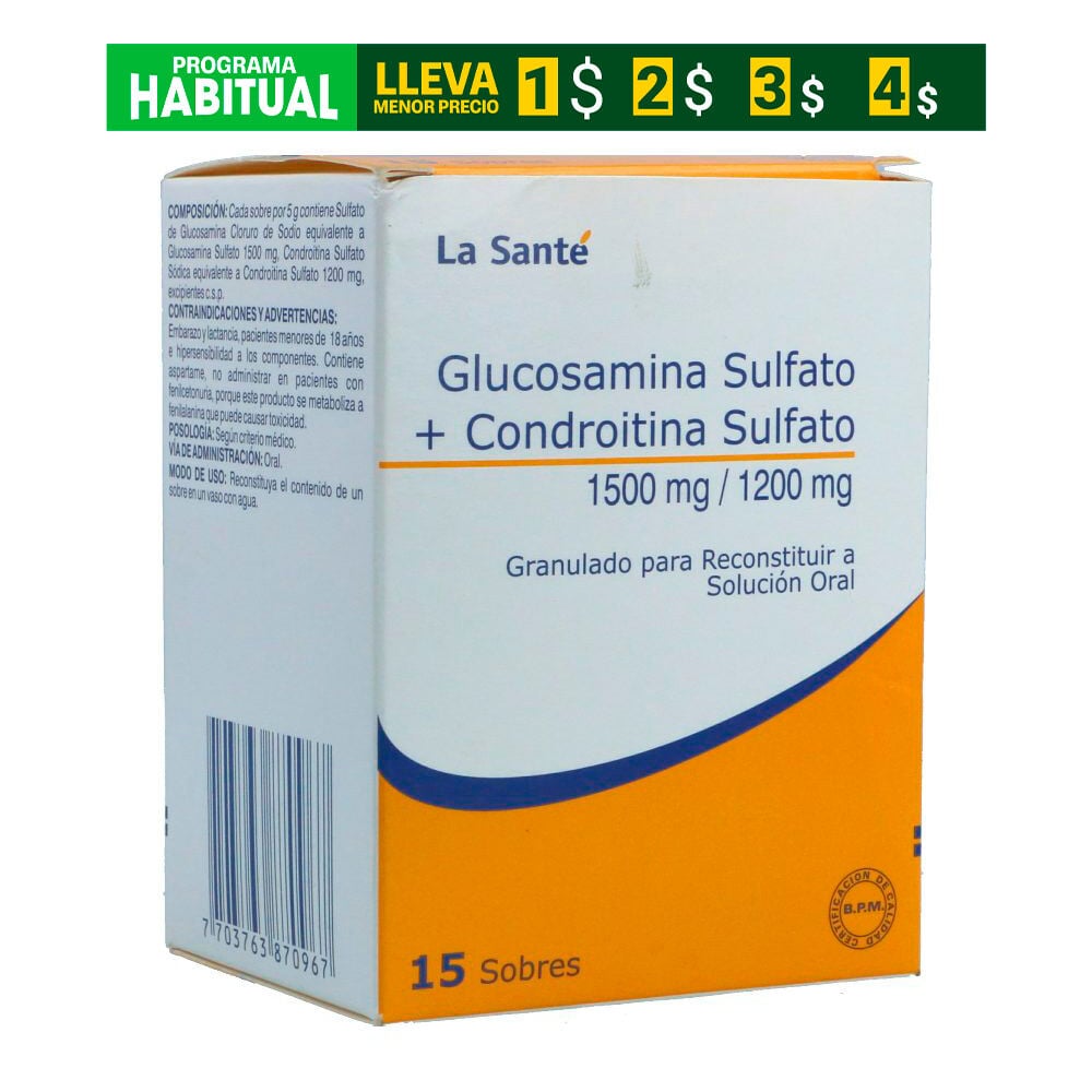 Glucosamina-Sulfato-1500Mg-+-Condroitina-Sulfato-1200Mg-Caja-X-15-Sobres-X-5Gr-imagen
