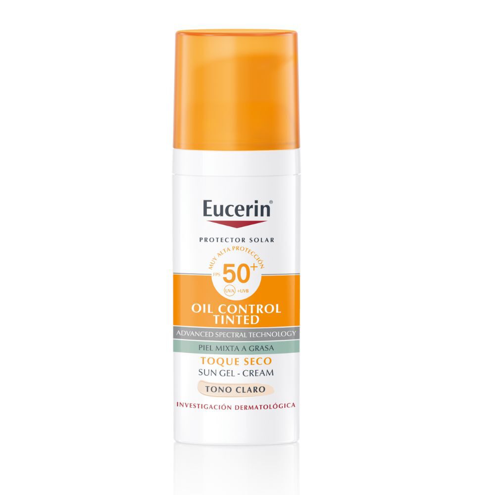 Protector-solar-Facial-Eucerin-Oil-Control-Tinted-Tono-Claro-FPS+50-50-ml-imagen