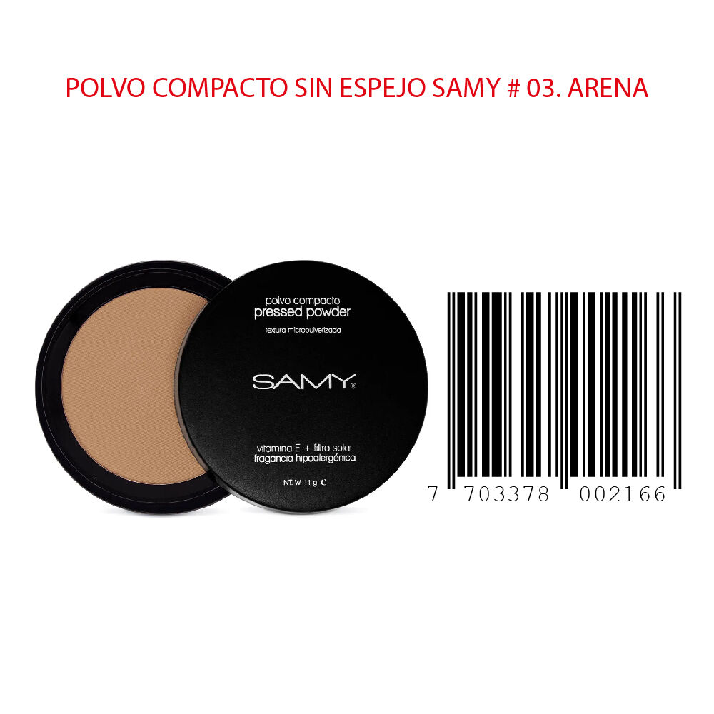 Polvo-Compacto-Sin-Espejo-Con-Vitamina-E-Y-Filtro-Solar-Fragancia-Hipoalergenica-Samy-Unidad-X-11Gr-N.-03-Arena-imagen-3