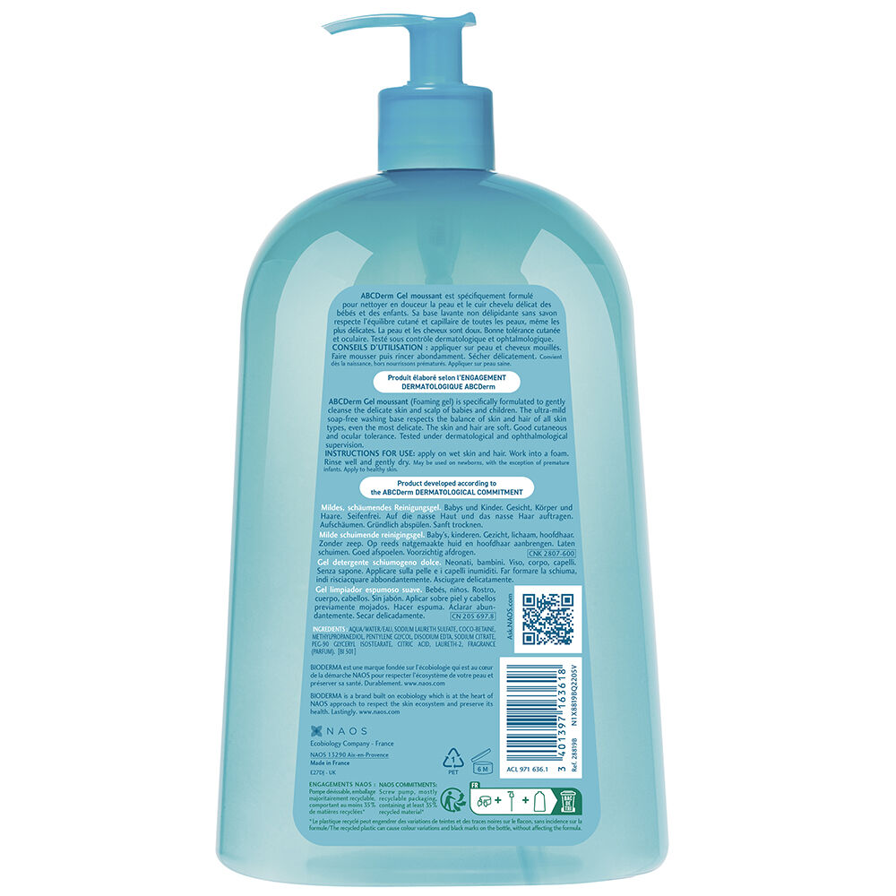 Gel-Limpiador-Abcderm-Bioderma-Frasco-1Lt-imagen-2