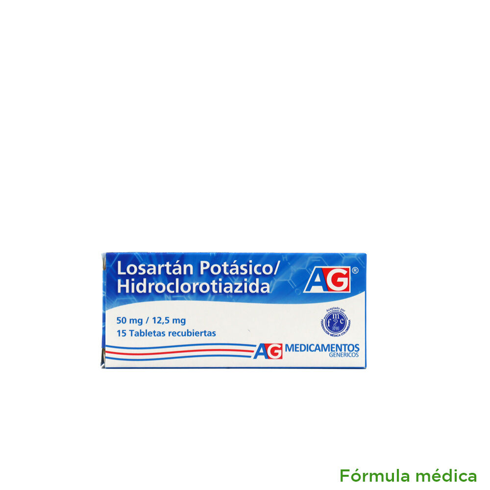 Losartan + Hidroclorotiazida (12.5+50)Mg Tabletas Recubiertas Caja X 15 Ag