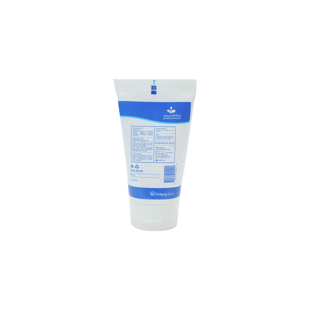 Gel-Antibacterial-Inteqclear-Frasco-X-60ml-imagen-2