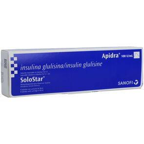 Apidra-SoloStar-Solución-Inyectable-Pluma-Dispositivo-Para-Dispensar-Insulina-100U/mL-Caja-X-1-Pen-X-3mL-imagen