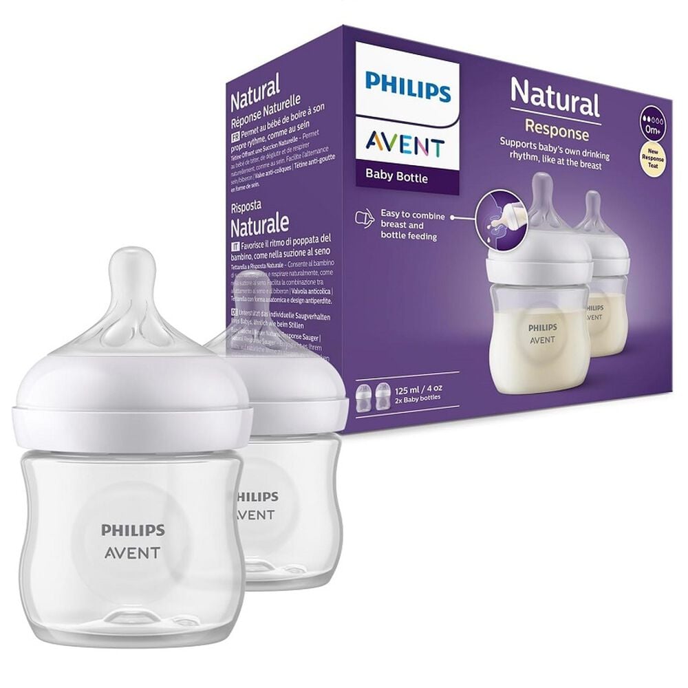 Tetero-Philips-Avent-Natural-Response-0M+-Caja-por-2Frasco-por-4Onz-Transparente-imagen