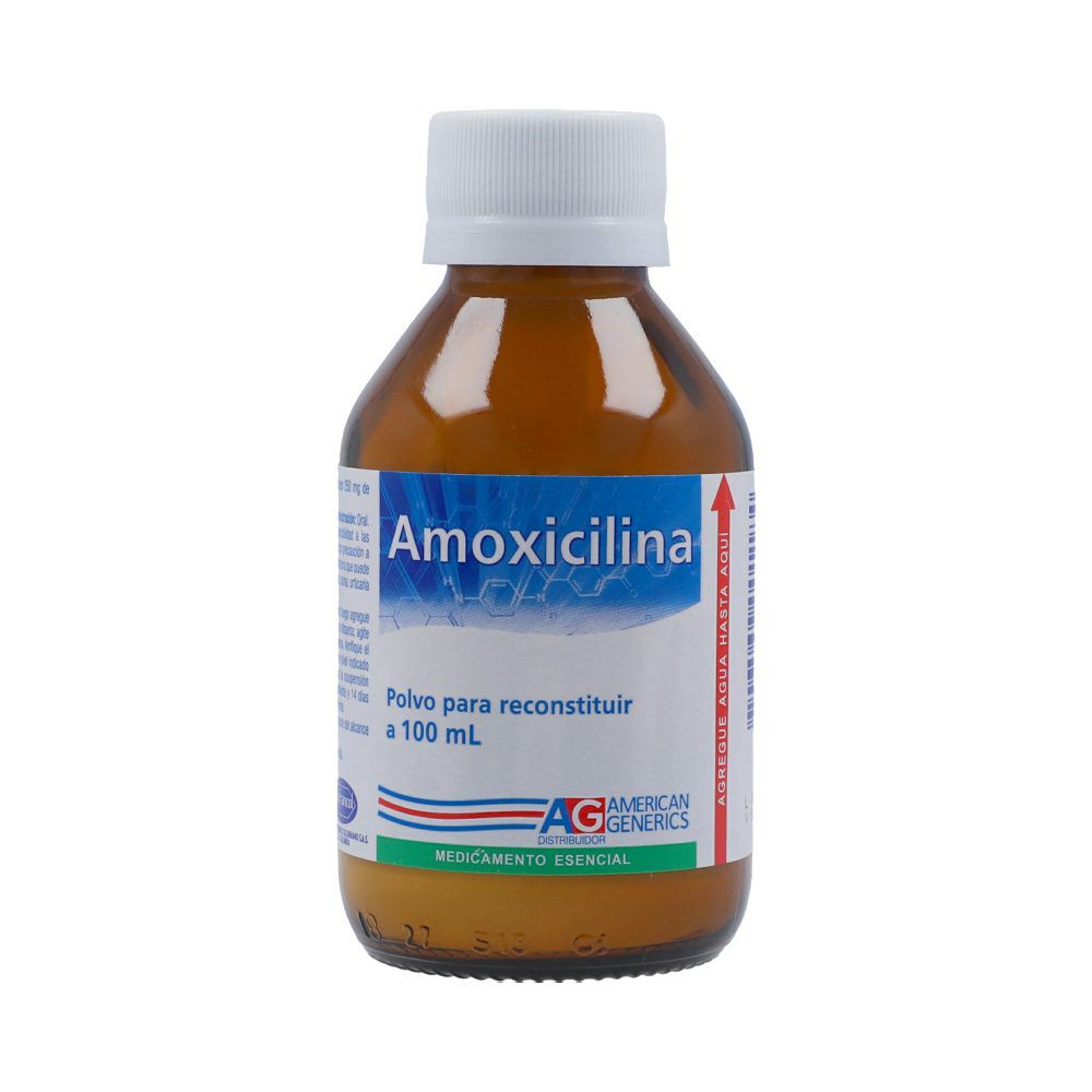 Amoxicilina 250Mg/5mL(5%) Polv Suspensión Oral American Generics Frasco X 100 mL