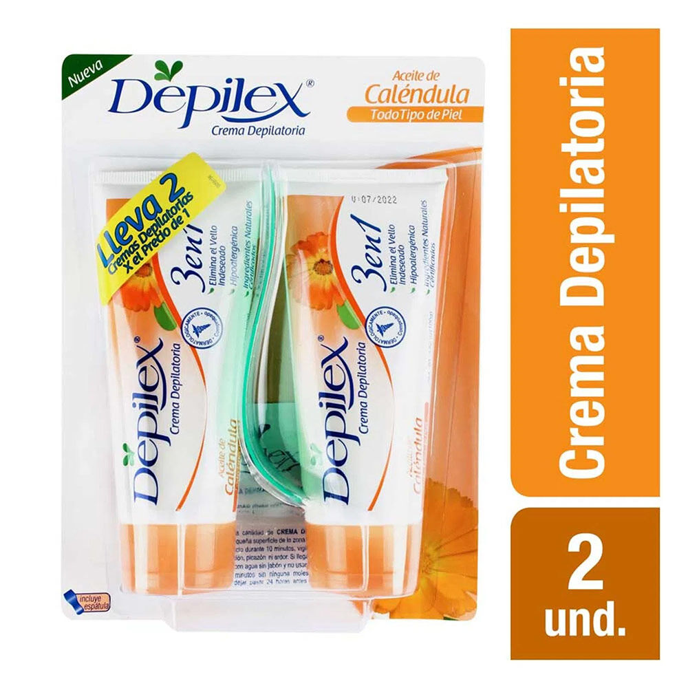 Crema-Depilatoria--Aceite-Calendula-Todo-Tipo-De-Piel-Depilex-Paquete-2X-1-Tubos-X-100-Gr-C/U-imagen