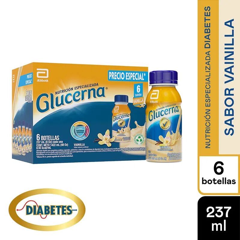 Glucerna Vainilla Liquido 220 ml Caja por 6 unidades