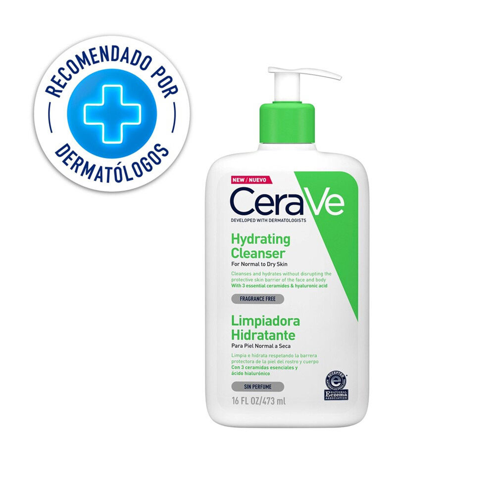 Cerave-Hydrating-Cleanser  Limpiadora-Hidratante-Frasco-X-473Ml-Para-Piel-Normal-A-Seca-imagen-1