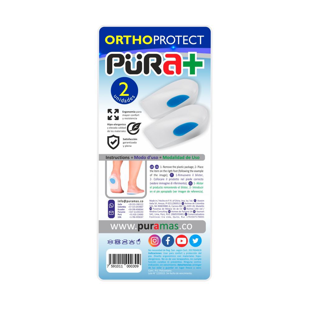Talonera-Gel-Punto-Ref-0309-Sobre-X-2-Pura+-Talla-Unica-Blanco-Azul-imagen-2