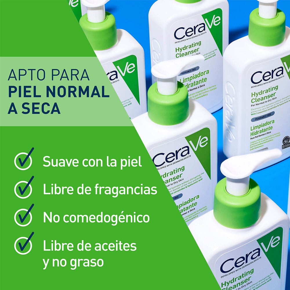 Cerave-Hydrating-Cleanser Limpiadora-Hidratante-Frasco-X-473Ml-Para-Piel-Normal-A-Seca-imagen-5