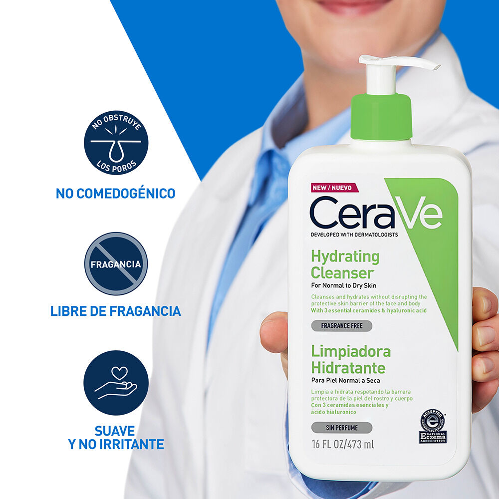 Cerave-Hydrating-Cleanser  Limpiadora-Hidratante-Frasco-X-473Ml-Para-Piel-Normal-A-Seca-imagen-4