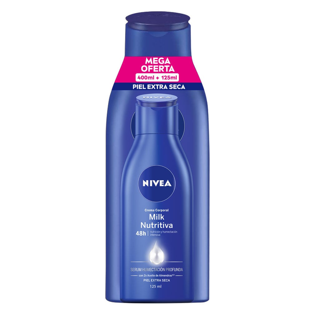 Promo-Crema-Corporal-Nivea-Milk-Nutritiva-Paquete-X-1Frascox400Ml+1Frascox125Ml-imagen