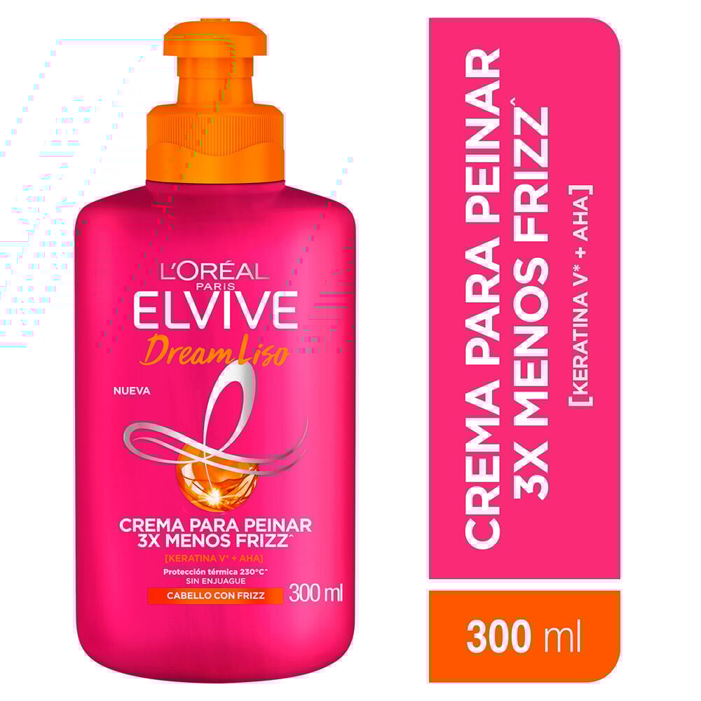 Crema-Para-Peinar-Elvive-Loreal-Paris-Dream-Liso-Frasco-por-300Ml-imagen-1