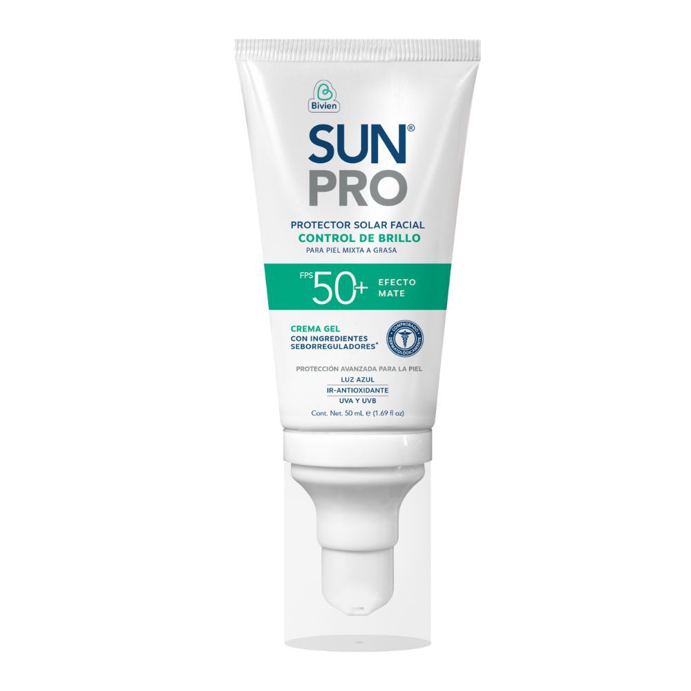 Protector-Solar-Facial-Sunpro-Crema-Gel-Spf-50+-Efecto-Mate-Tubo-50Ml-imagen-1