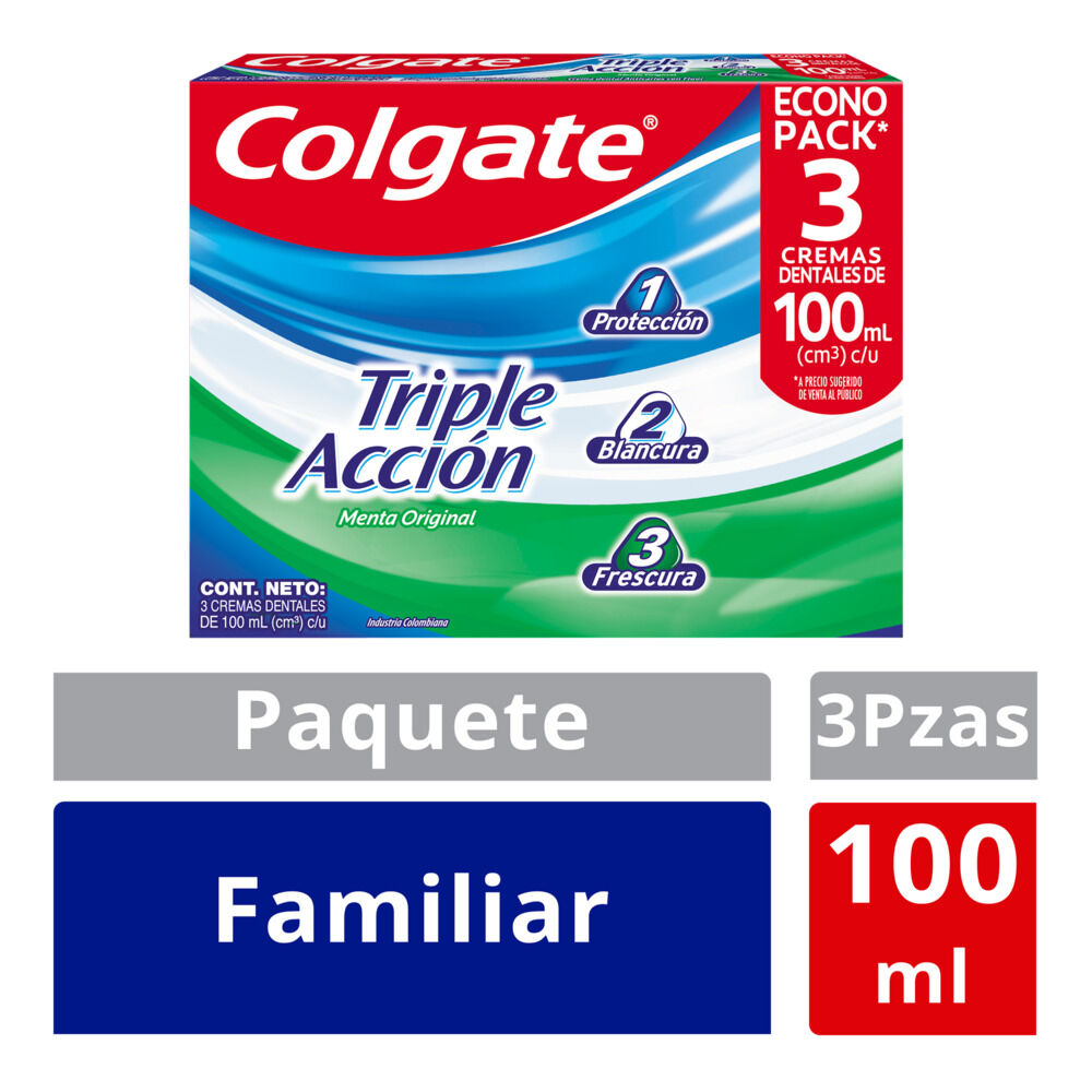 Crema-Dental-Econopack-Triple-Acción-Menta-Original-Caja-X-3-Tubos-X-100-mL-imagen-1