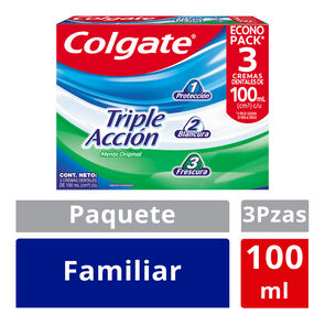 Crema-Dental-Econopack-Triple-Acción-Menta-Original-Caja-X-3-Tubos-X-100-mL-imagen